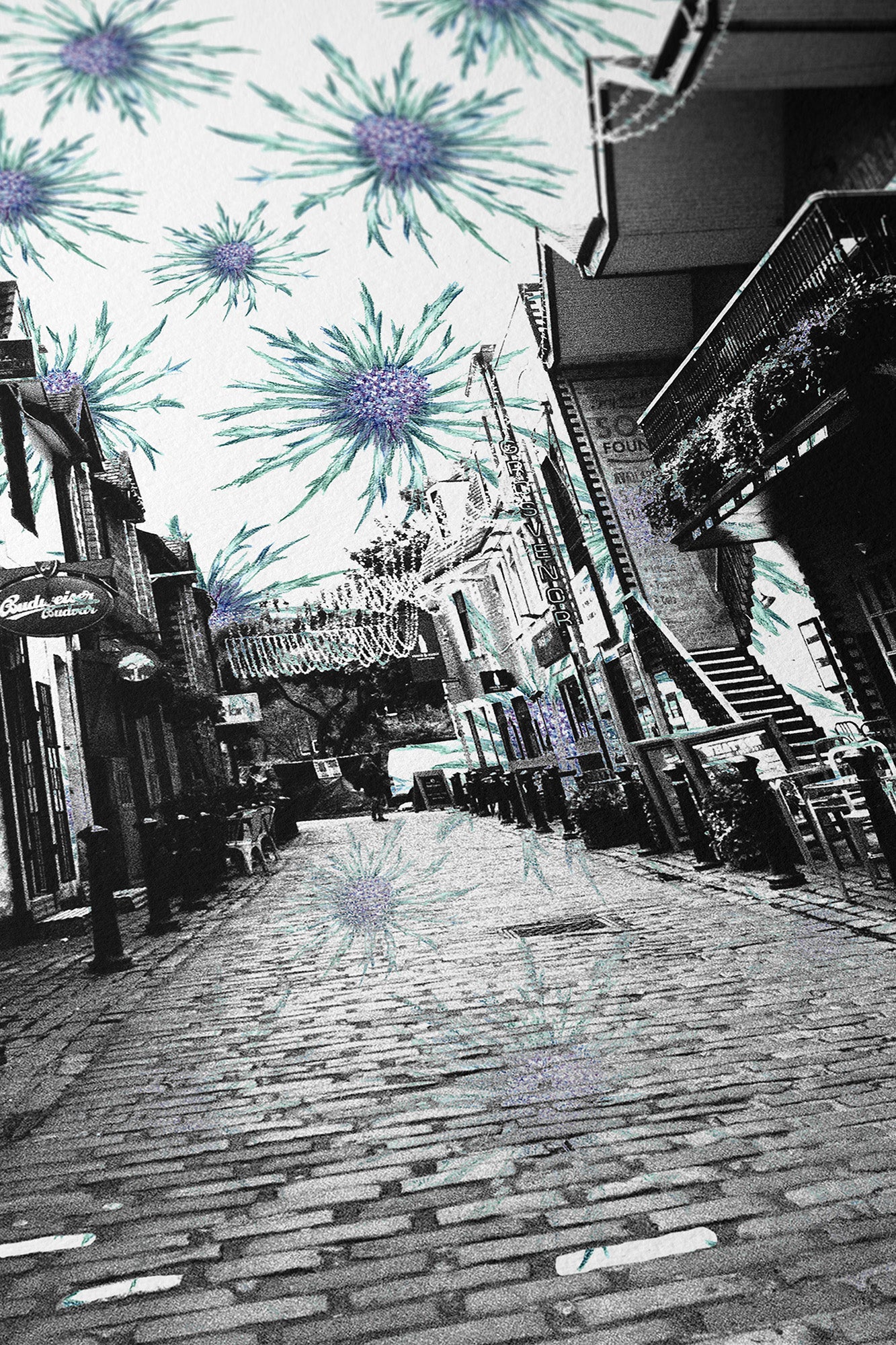 Ashton Lane 'Thistles' Glasgow - A4/A3 Art Print