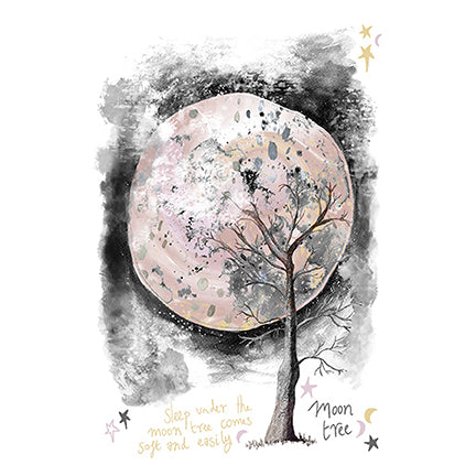 Sleep under the Moon Tree Magical Watercolour Illustration - A4