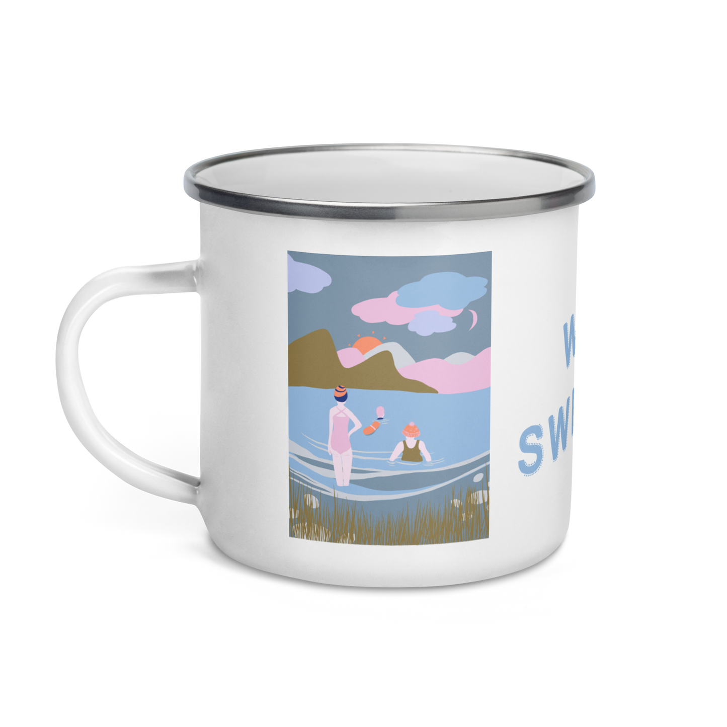 Wild Swimmer Enamel Mug - Loch Swimming