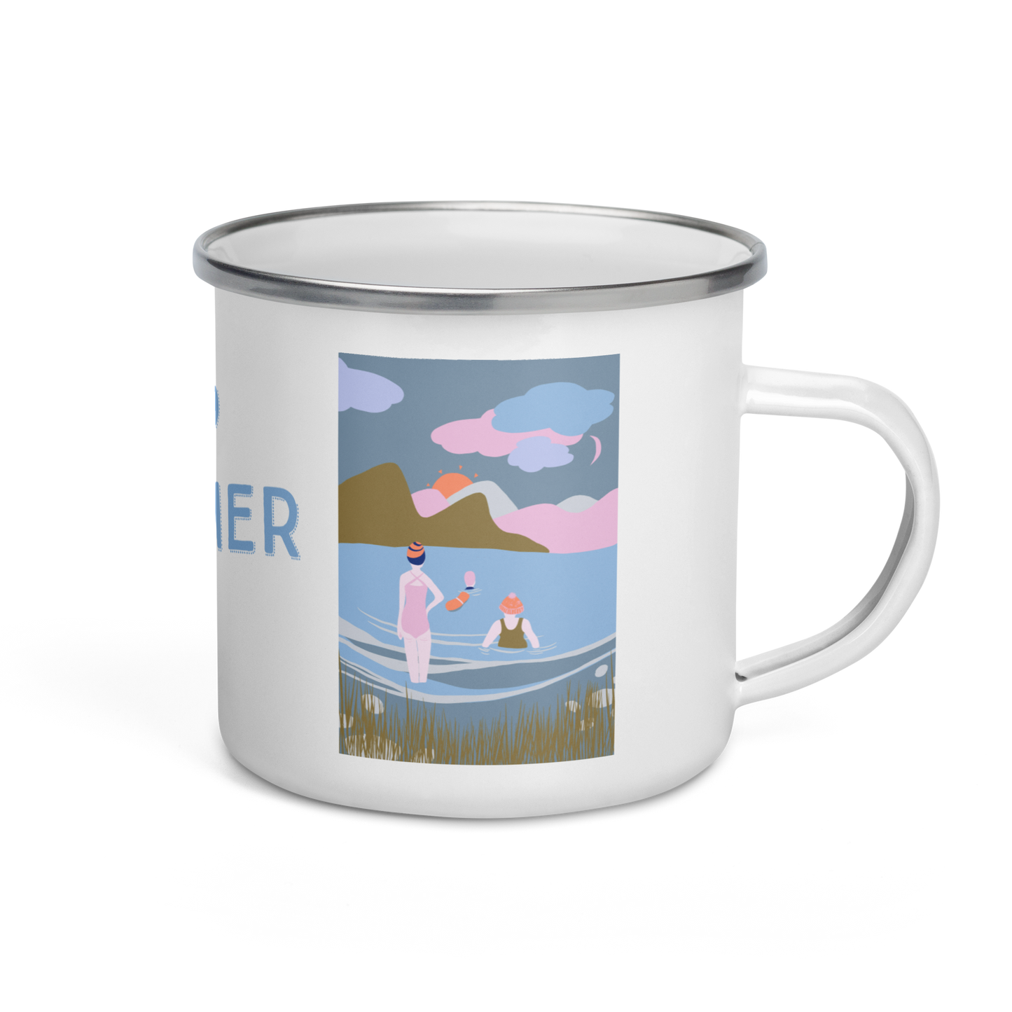 Wild Swimmer Enamel Mug - Loch Swimming