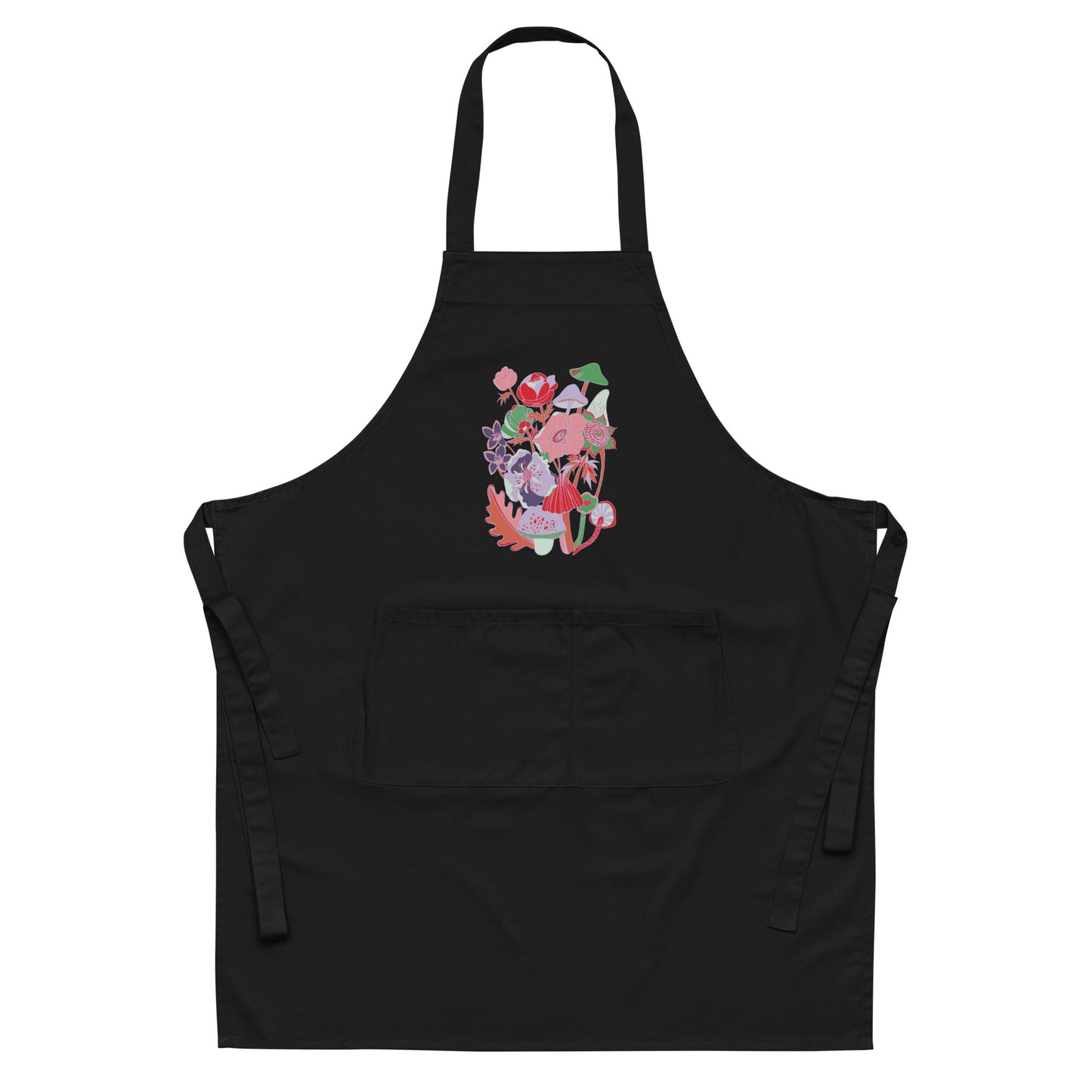 Mushrooms & Toadstools Flora & Fauna Pastels Organic Cotton Apron