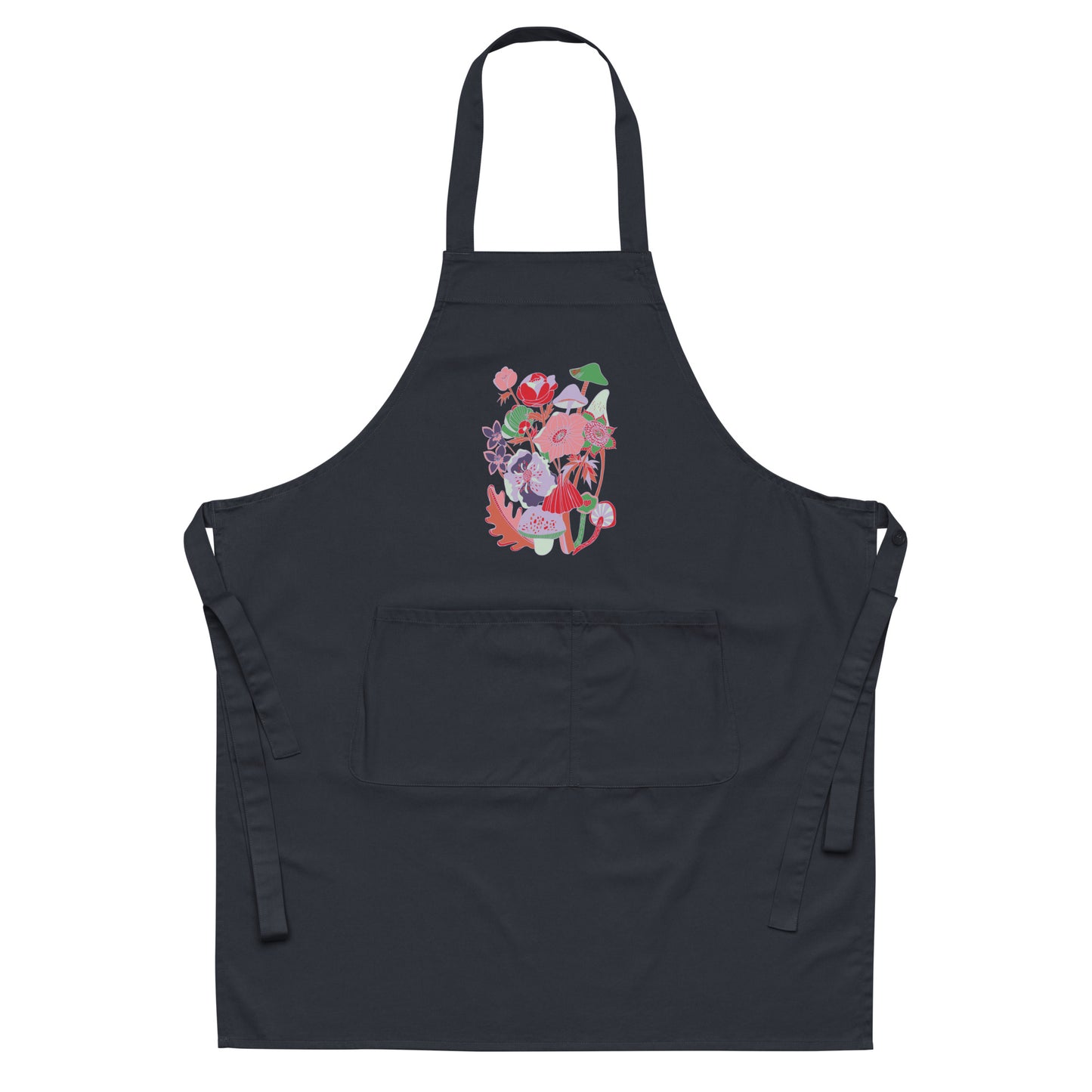 Mushrooms & Toadstools Flora & Fauna Pastels Organic Cotton Apron