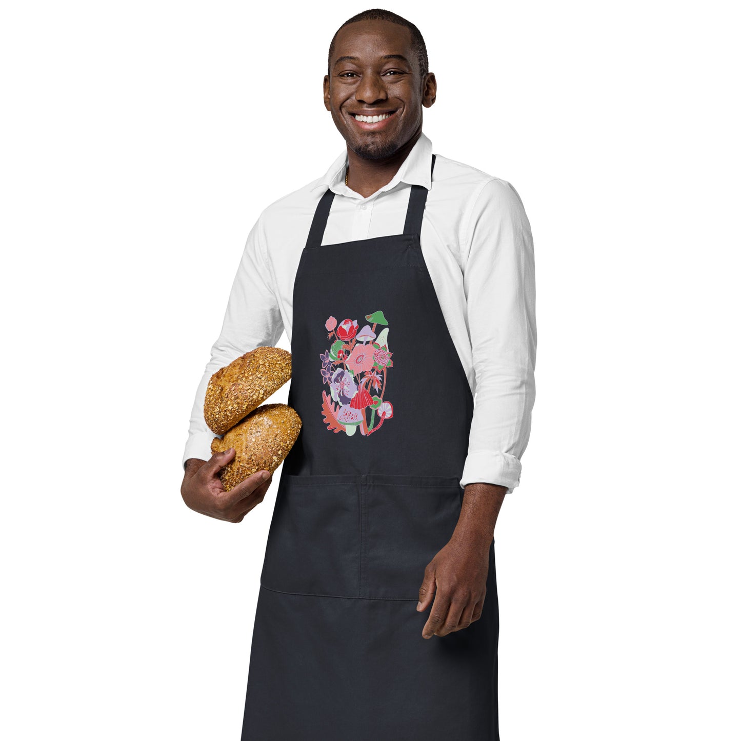 Mushrooms & Toadstools Flora & Fauna Pastels Organic Cotton Apron