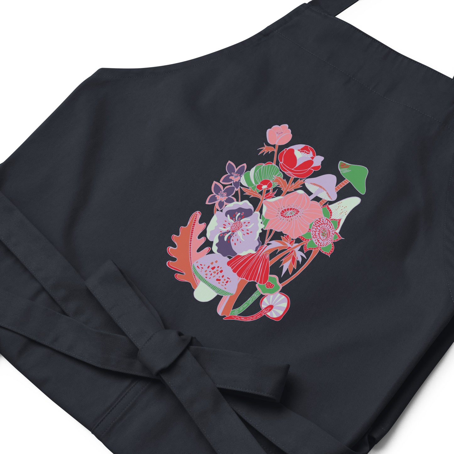 Mushrooms & Toadstools Flora & Fauna Pastels Organic Cotton Apron