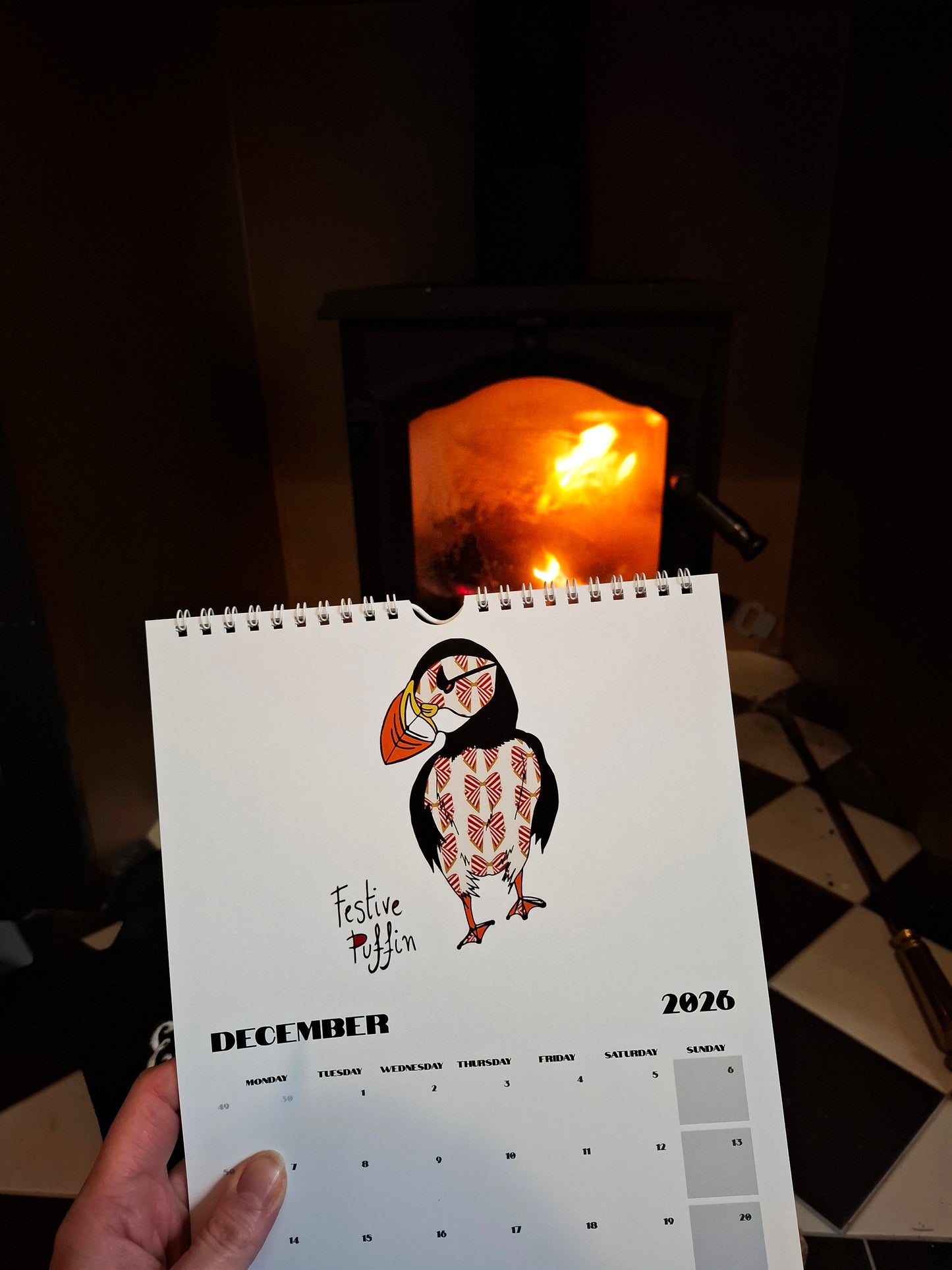 Puffins in Pattern 2026 Art Wall Calendar - Multiple Sizes