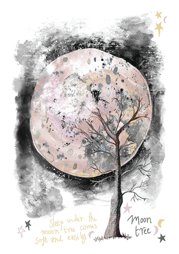 Sleep under the Moon Tree Illustration - A4