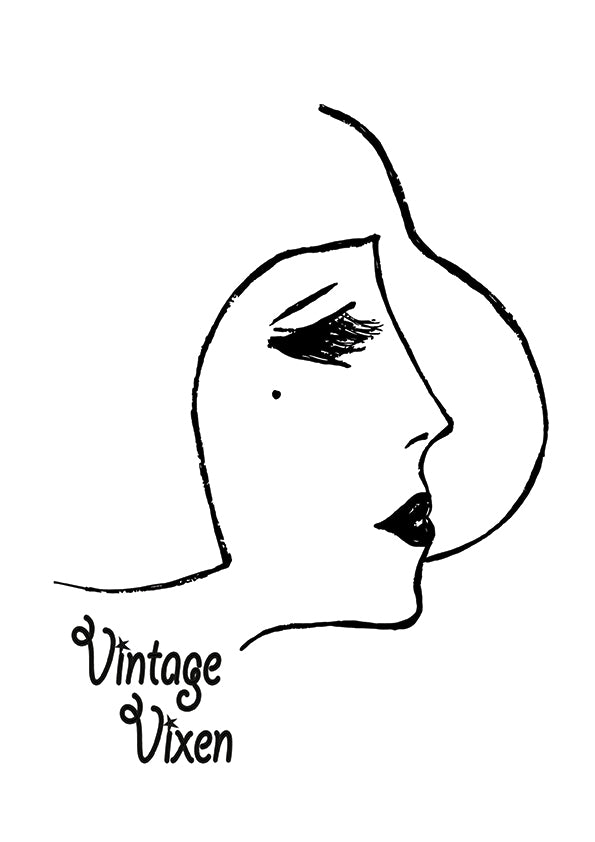 Vintage Vixen Black & White Flapper Girl Portrait - A4
