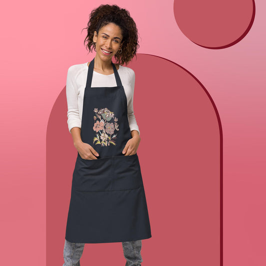 Victorian Autumn Florals Organic Cotton Apron